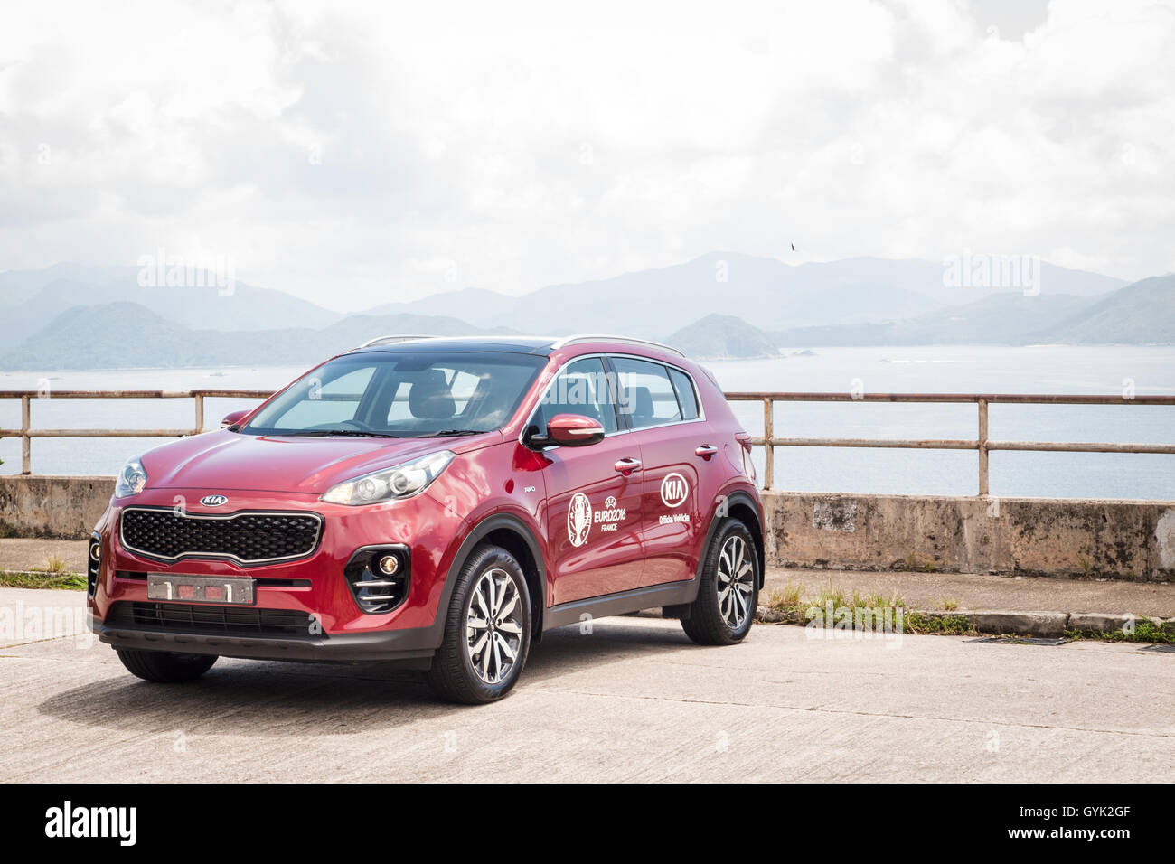 Hong Kong, China 1. August 2016: KIA Sportage 2016 Drive Testtag am 1. August 2016 in Hong Kong. Stockfoto