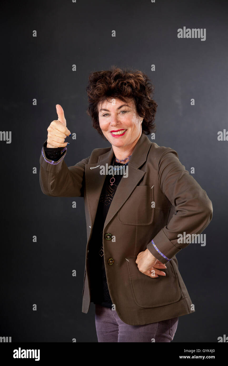 Ruby Wax ist eine amerikanische Schauspielerin, psychische Gesundheit Kämpferin, Dozent und Autor, auf dem Edinburgh International Book Festival. Edinburgh, Schottland. 24. August 2016 Stockfoto