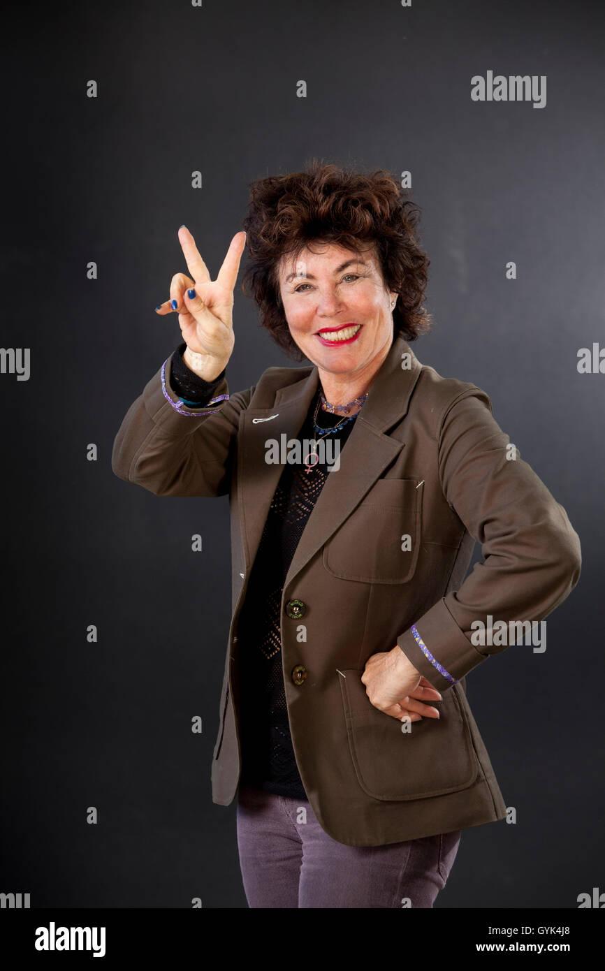 Ruby Wax ist eine amerikanische Schauspielerin, psychische Gesundheit Kämpferin, Dozent und Autor, auf dem Edinburgh International Book Festival. Edinburgh, Schottland. 24. August 2016 Stockfoto