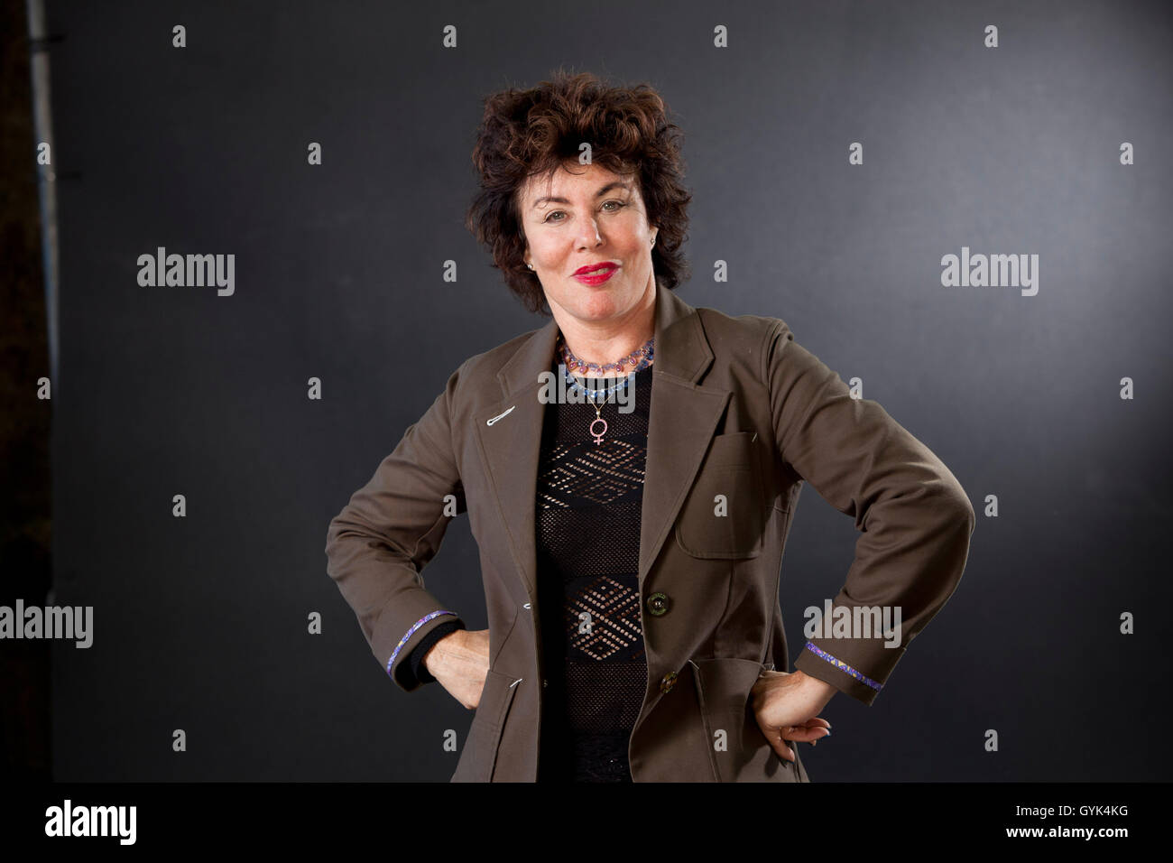 Ruby Wax ist eine amerikanische Schauspielerin, psychische Gesundheit Kämpferin, Dozent und Autor, auf dem Edinburgh International Book Festival. Edinburgh, Schottland. 24. August 2016 Stockfoto