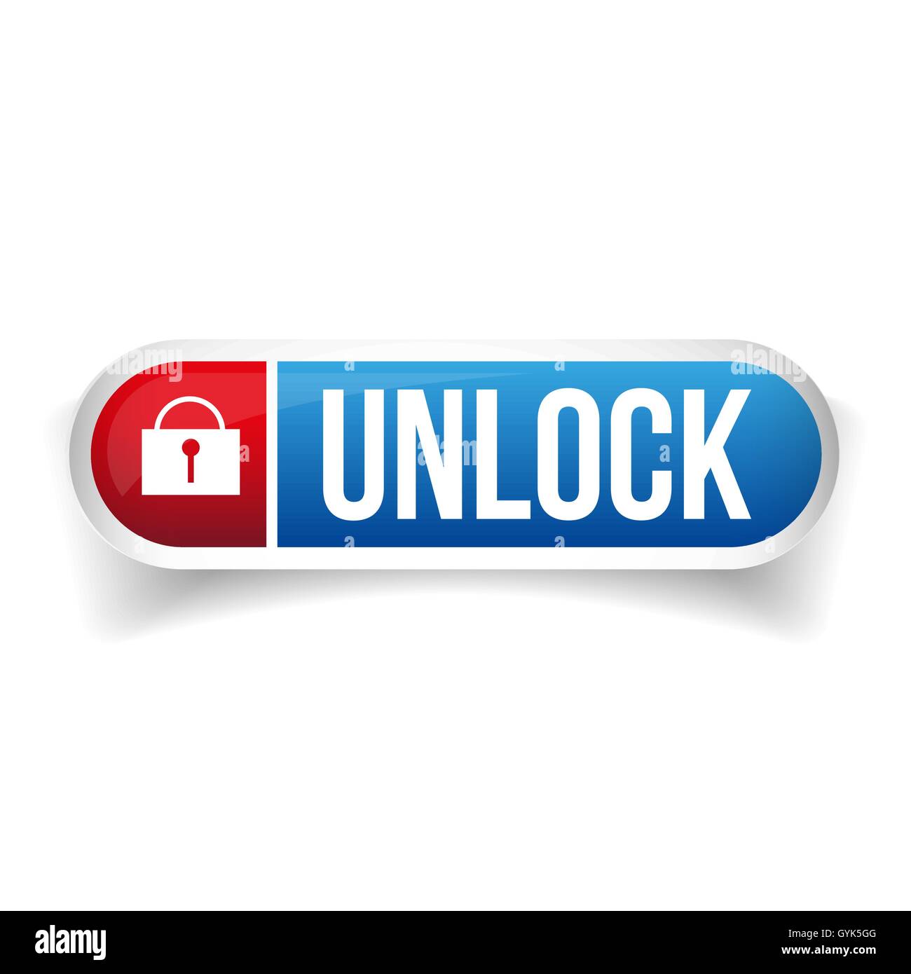 Schaltfläche "Vektor zu entsperren Stock Vektor