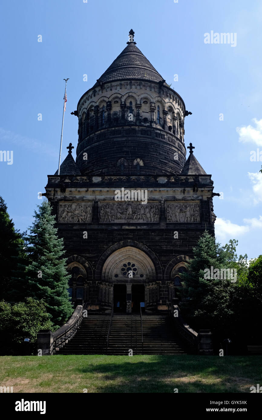 Grab von Präsident James Garfield, Lakeview Cemetery in Cleveland, Ohio Stockfoto