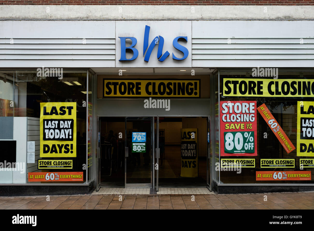 BHS letzte Tag des Handels Stockfoto