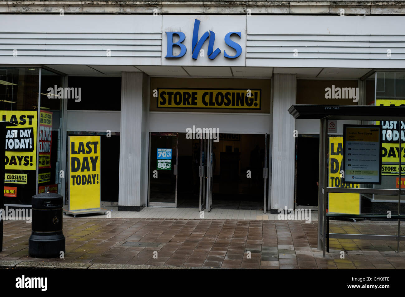 BHS letzte Tag des Handels Stockfoto