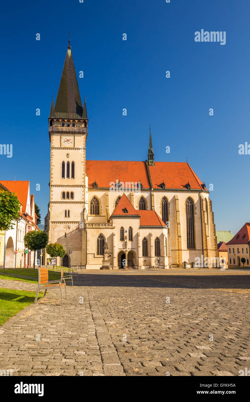 UNESCO Welt Kulturerbe Altstadt Zentrum von Bardejov mit St. Aegidius-Kirche Stockfoto