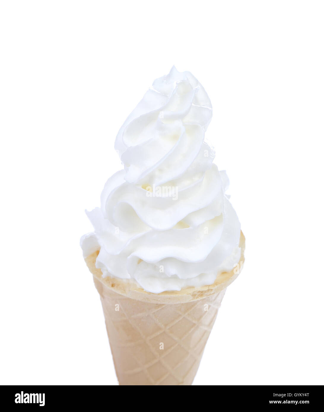 Weißes Eis Creame in Kegel. Stockfoto