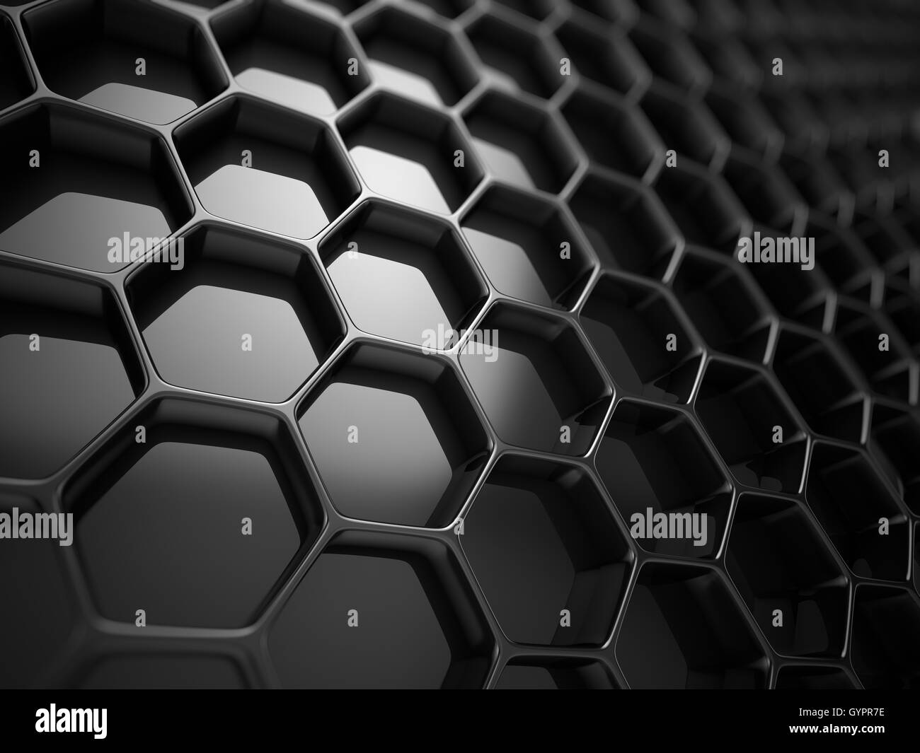 3D-Rendering des futuristischen Oberfläche mit Sechsecken. Stockfoto