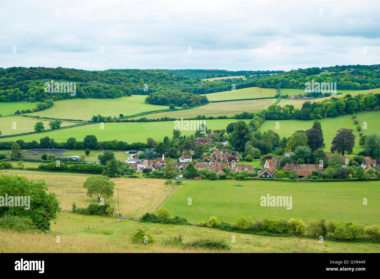 Turville Dorf, Hambleton Tal, Chilterns, Buckinghamshire. Stockfoto