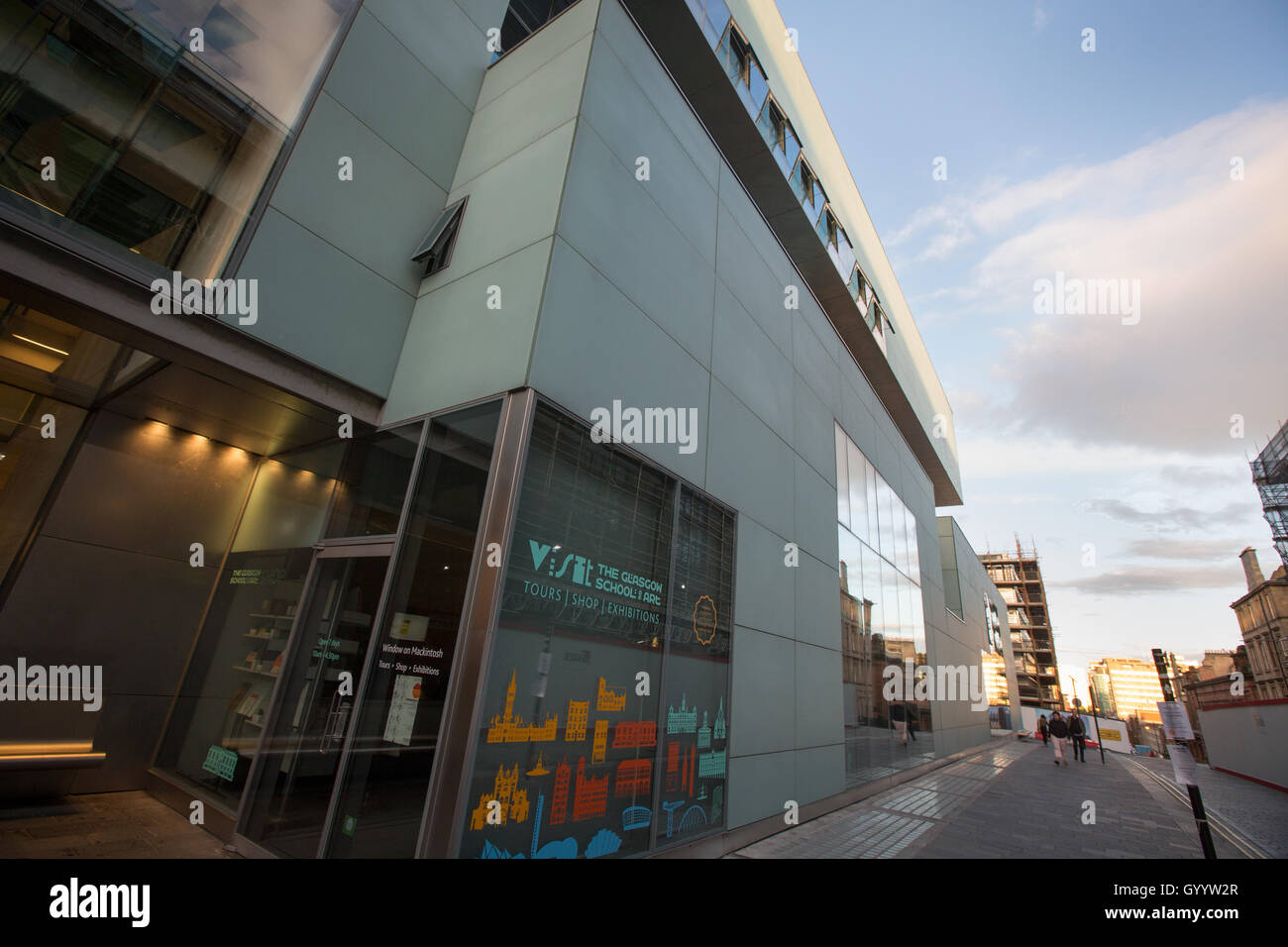 Die Reid-Gebäude an der Glasgow School of Art, entworfen von Steven Holl Architects in Glasgow, Schottland. Stockfoto