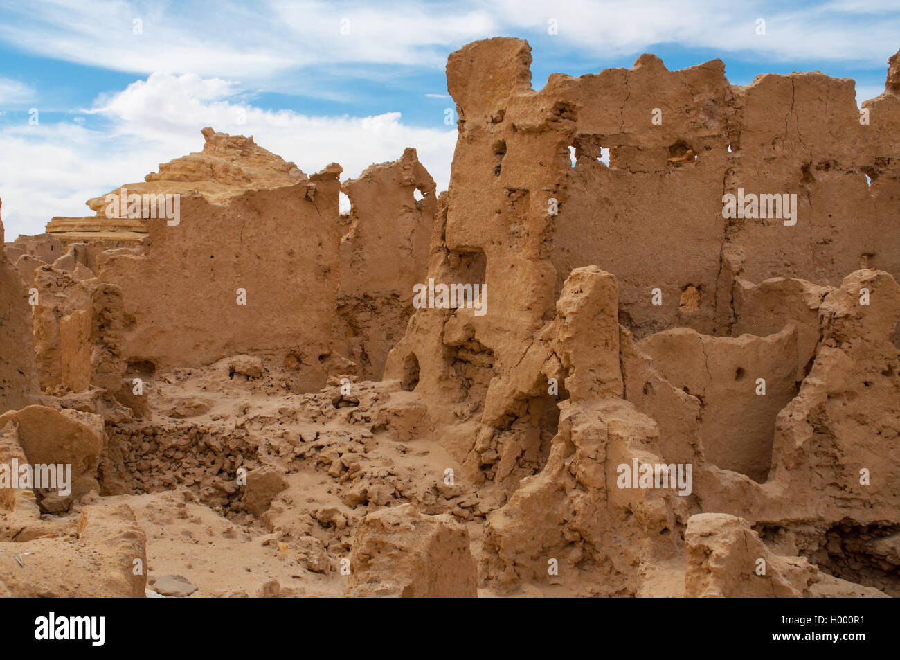 Die Ruinen der alten afrikanischen Berber Stadtfestung, Ägypten Stockfoto