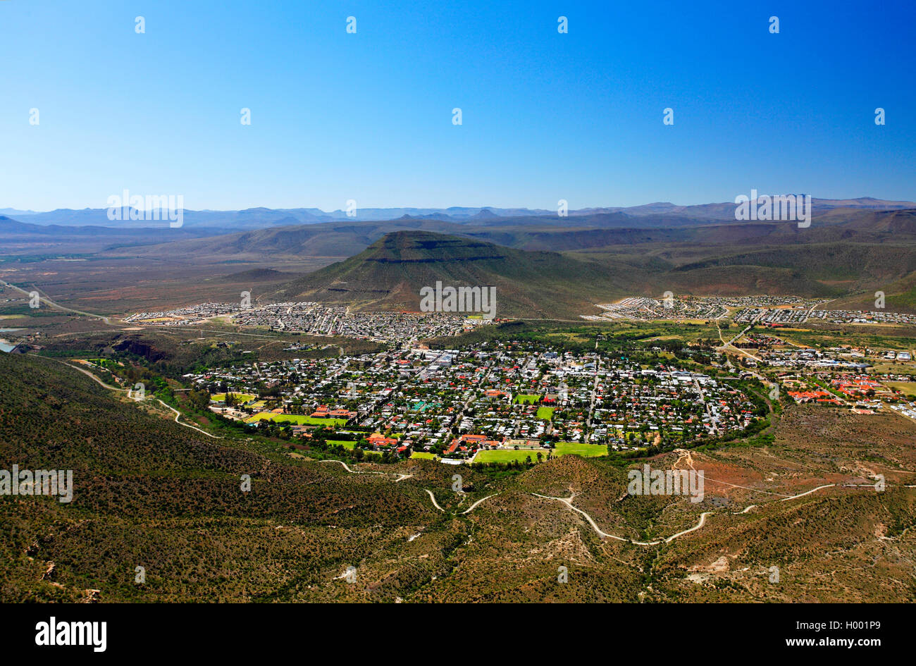 Blick auf die Stadt Graaff-Reinet, Südafrika, Eastern Cape Stockfoto