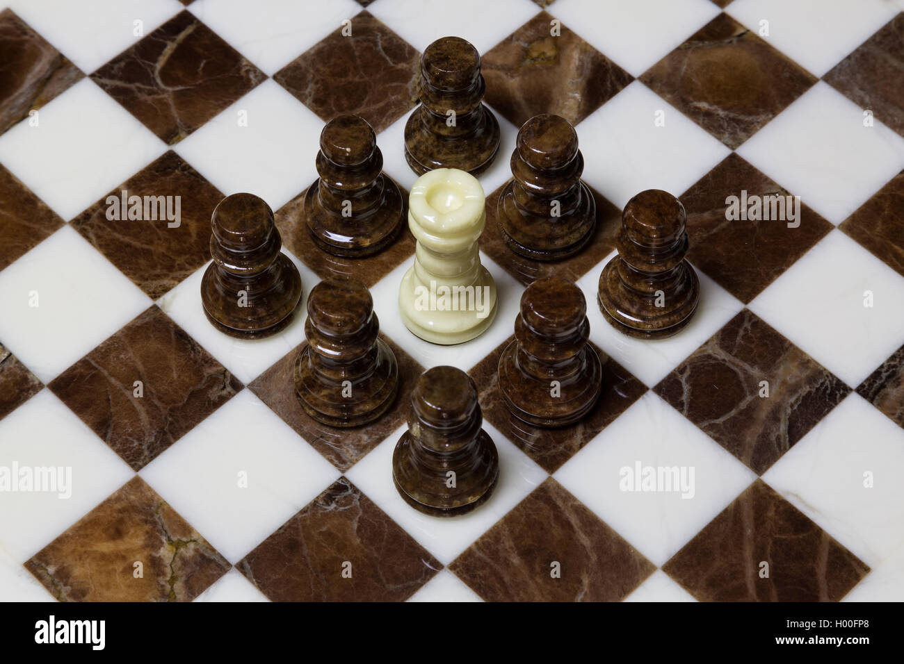 Schach - Alabaster Stockfoto