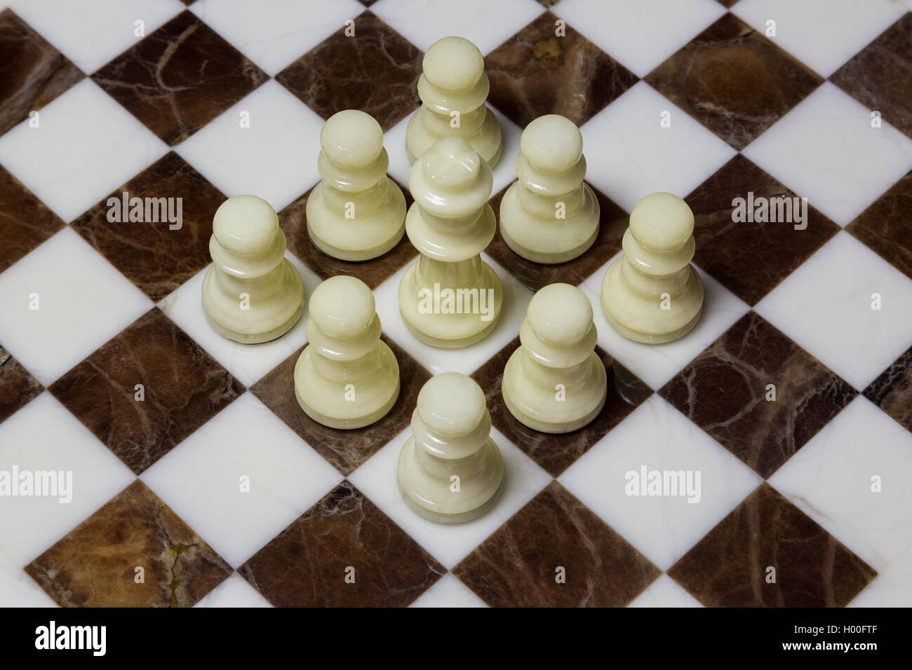 Schach - Alabaster Stockfoto