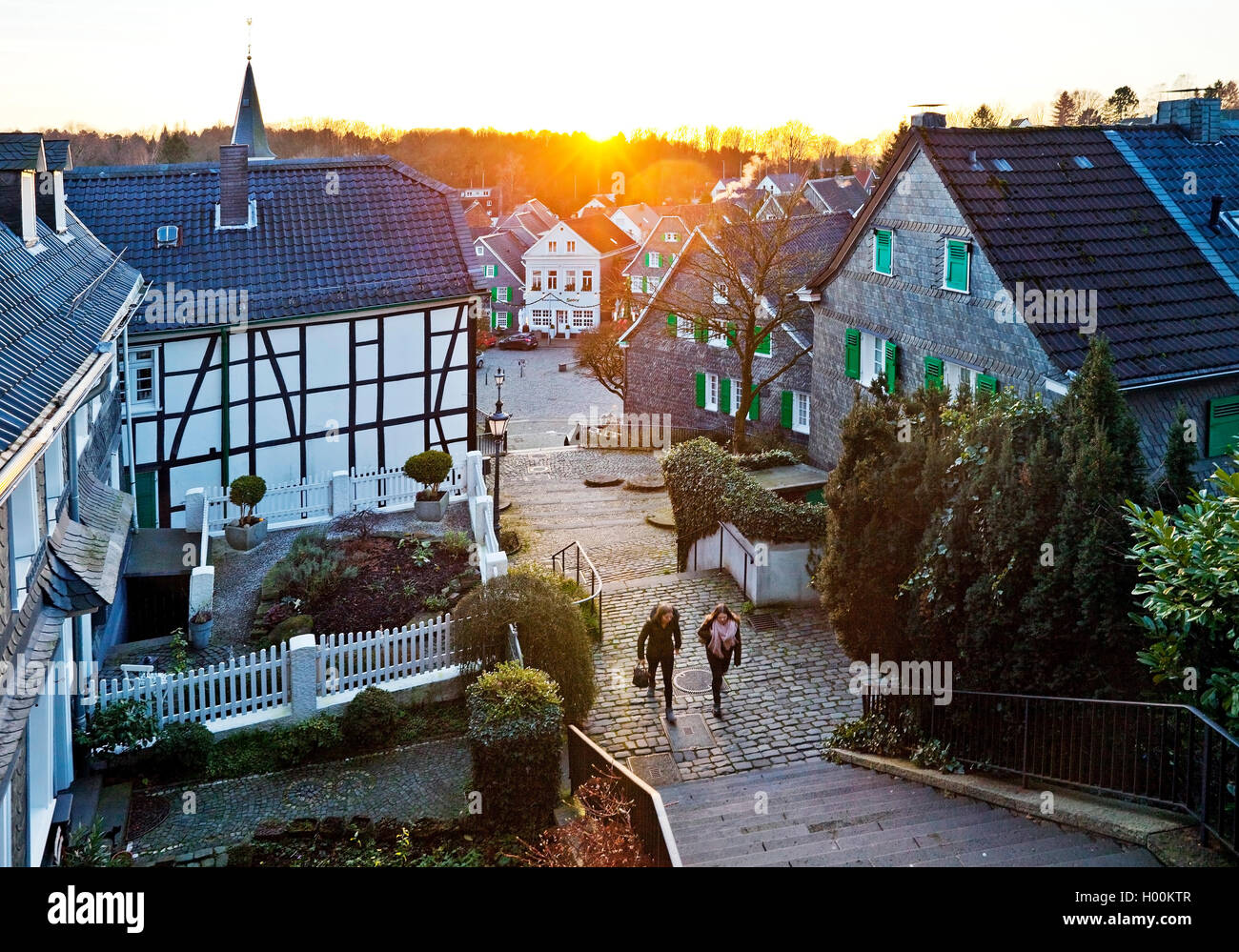 Historische Altstadt von gräfrath, Deutschland, Nordrhein-Westfalen, Bergisches Land, Solingen Stockfoto
