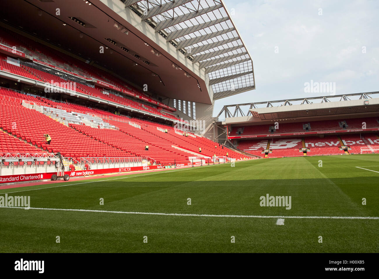 Die neue Haupttribüne Anfield Stadium Liverpool FC Liverpool Merseyside UK Stockfoto