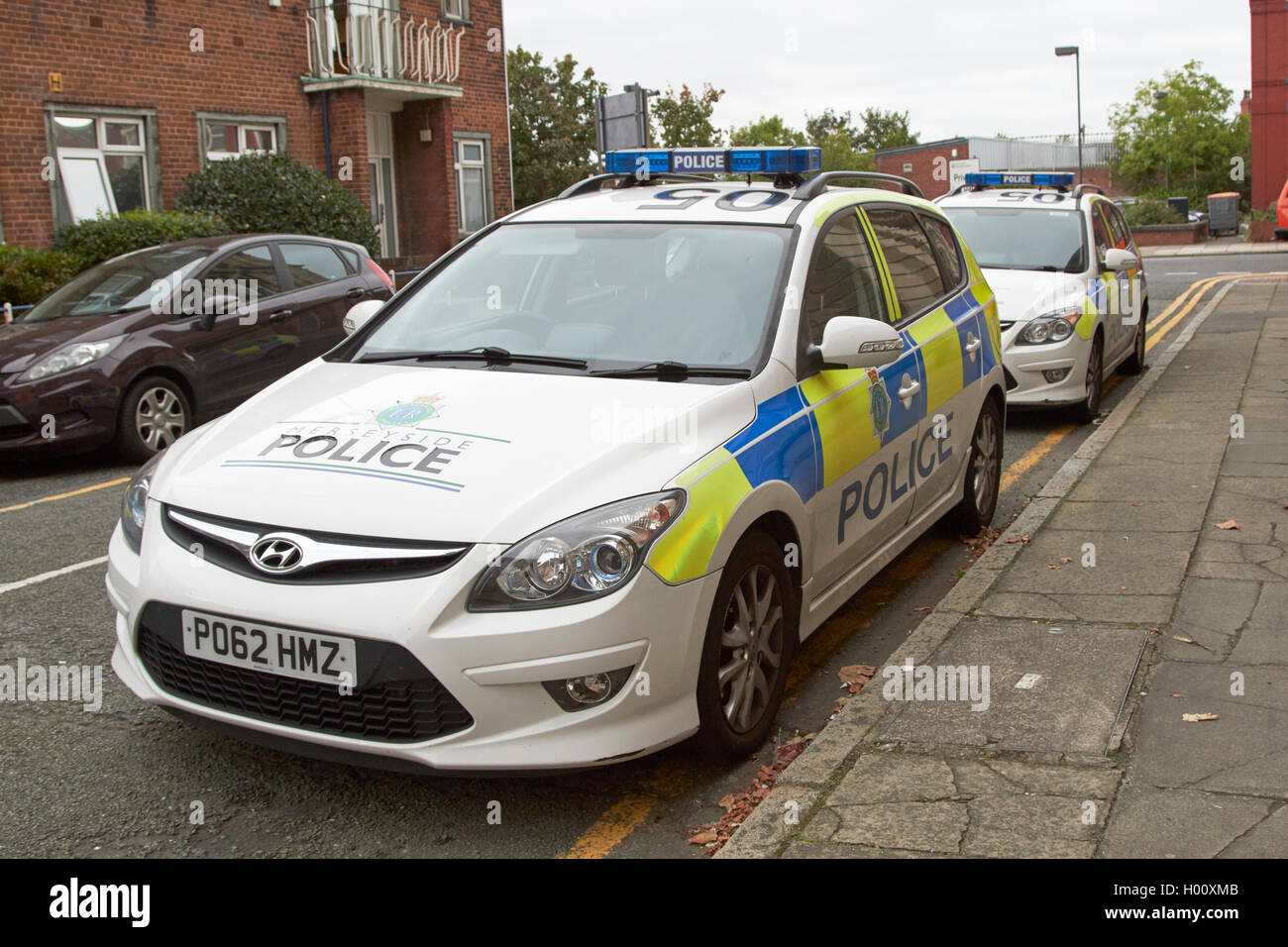 Merseyside Polizei Hyundai i30 Streifenwagen UK Stockfoto