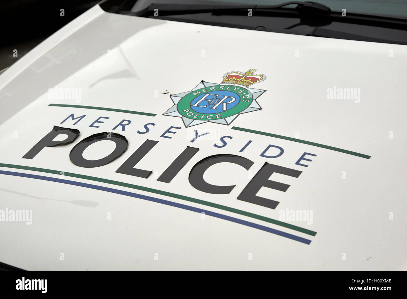 Merseyside Polizei Hyundai Streifenwagen UK Stockfoto