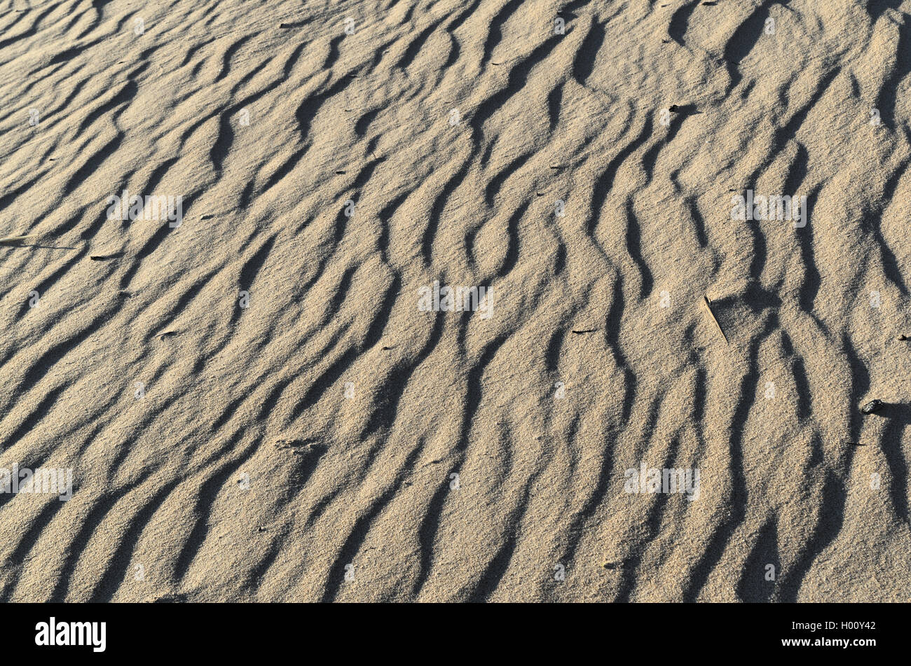 Strand Sand Oberflächenstruktur. Natürliche Hintergründe und Texturen Stockfoto