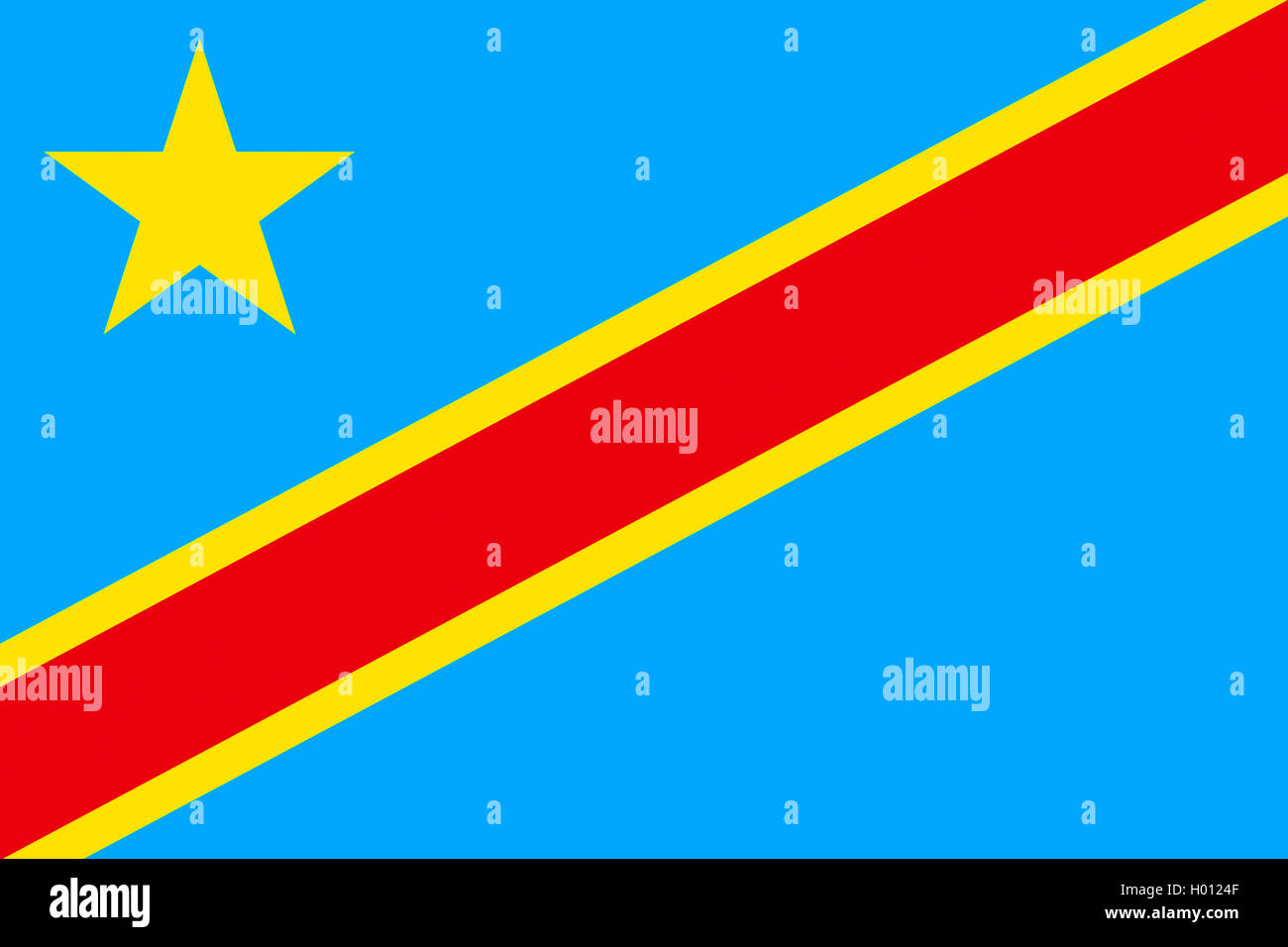 Flagge der Demokratischen Republik Kongo, die Republik Kongo Stockfoto