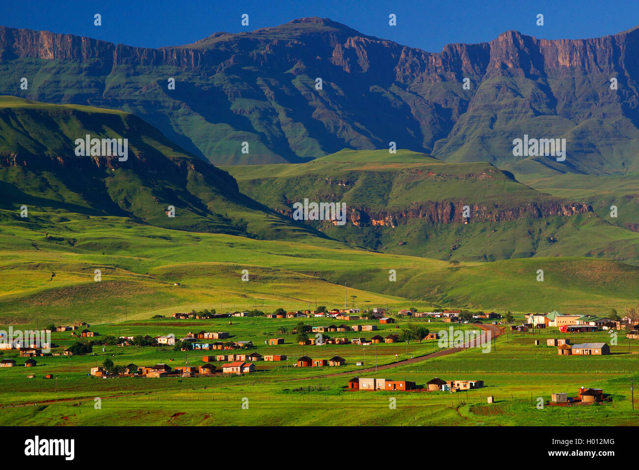 Blick auf die Drakensberge, Südafrika, Drakensberge Stockfoto