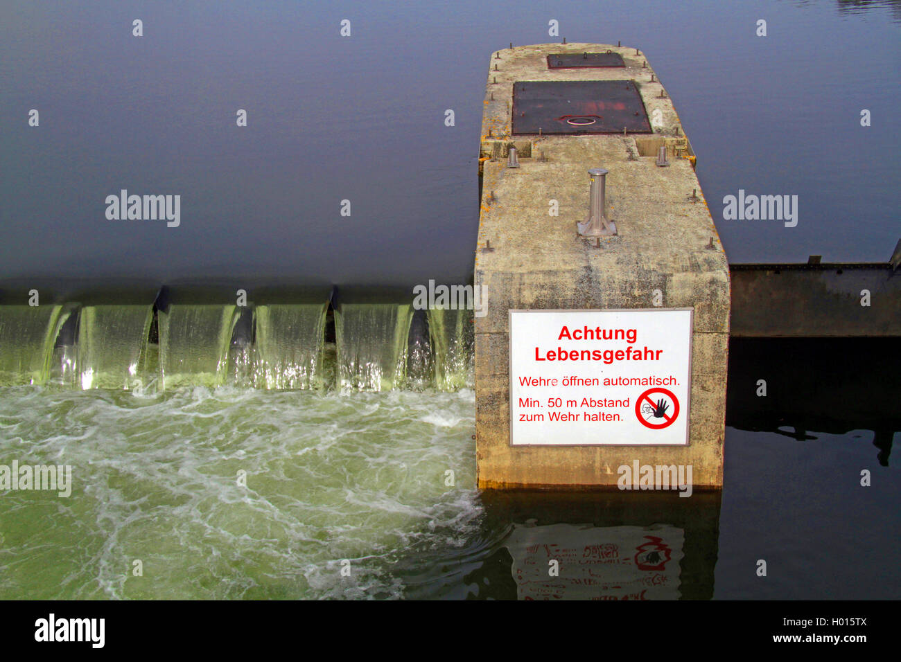 Wehr von kemnade Stausee, Deutschland, Nordrhein-Westfalen, Ruhrgebiet, Bochum Stockfoto