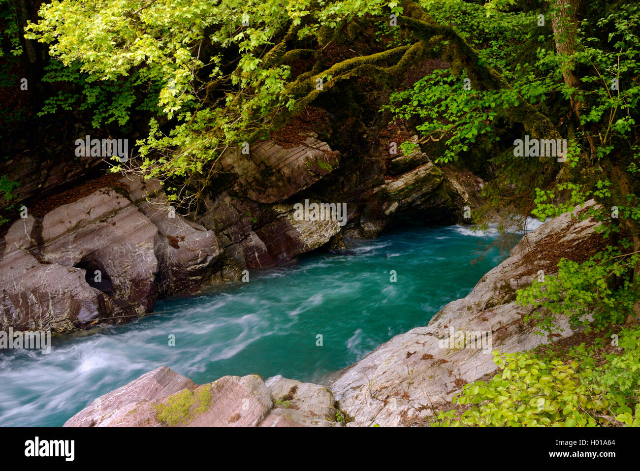 Mountain River Dranse, Frankreich, Haute-Savoie, Morzine Stockfoto