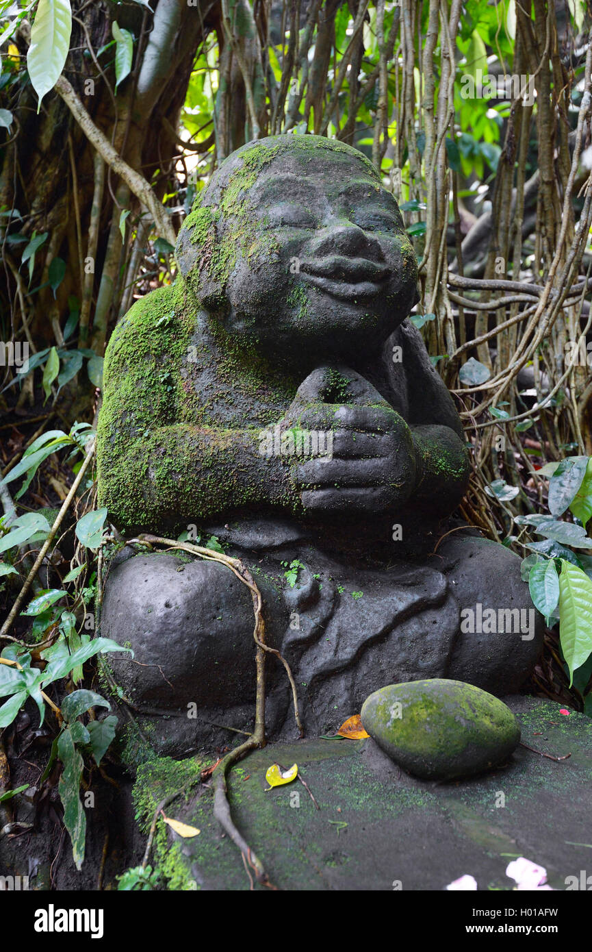 Buddha Statue im Affenwald von Ubud, Indonesien, Bali, Ubud Stockfoto