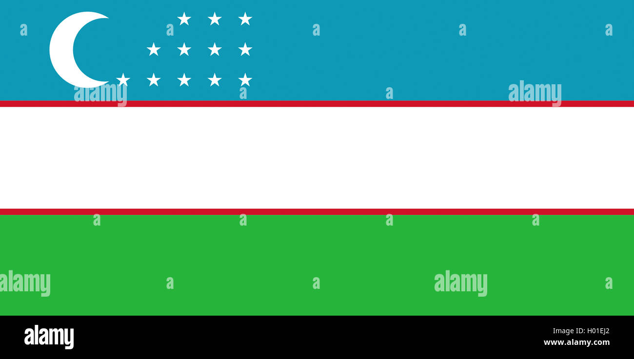 Flagge der Republik Usbekistan, Usbekistan Stockfoto