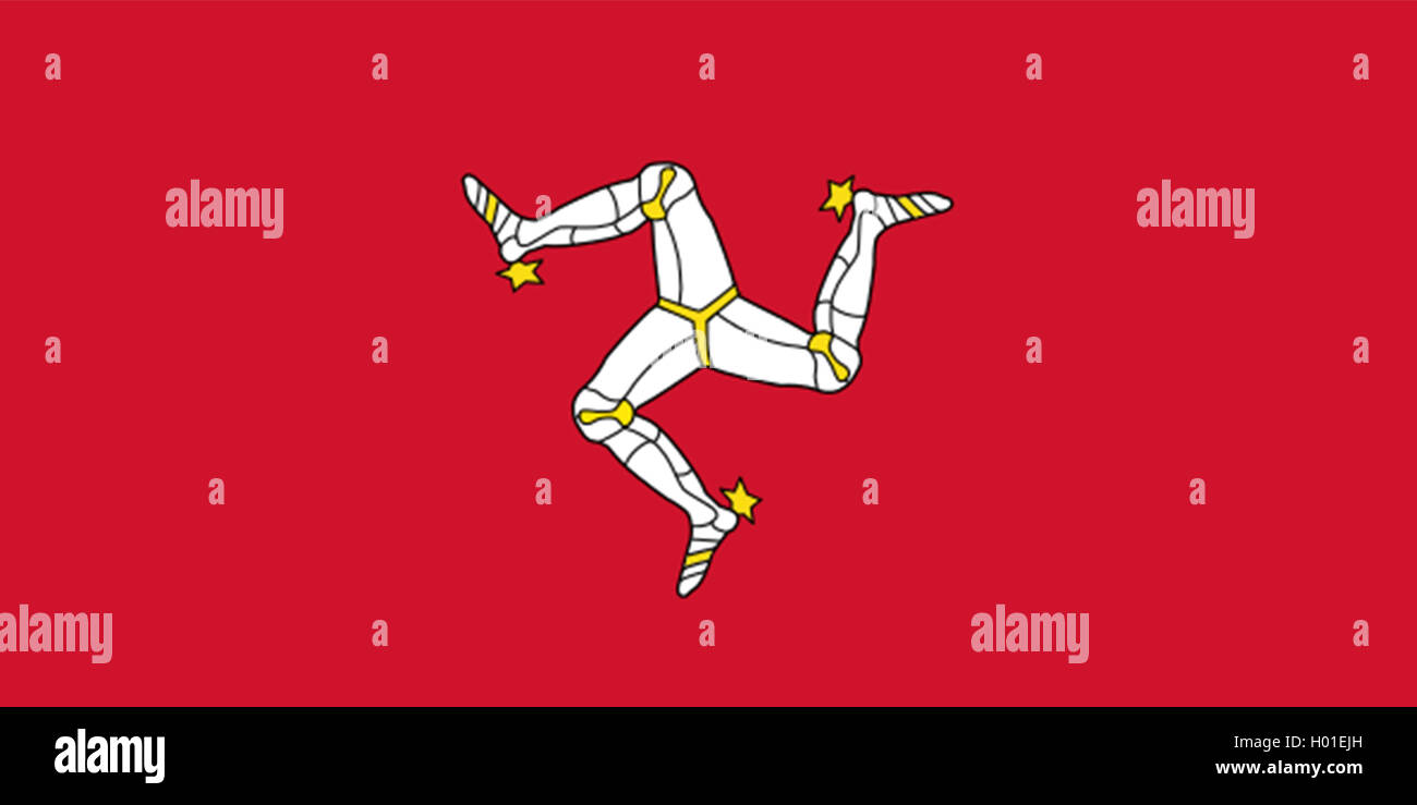 Flagge der Isle of Man, die Insel Man Stockfoto