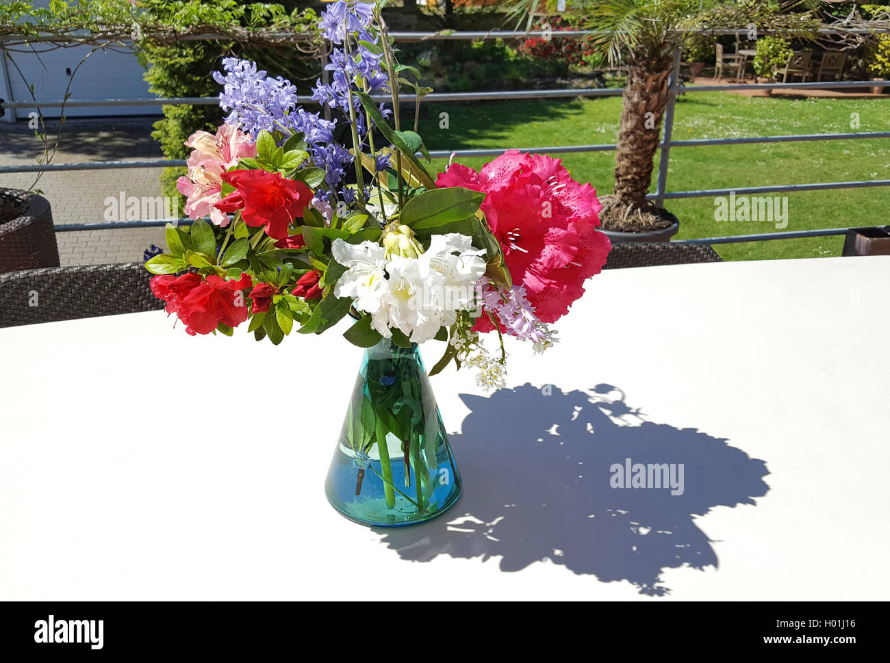 Rhododendron Blumen In Vase Stockfotografie - Alamy