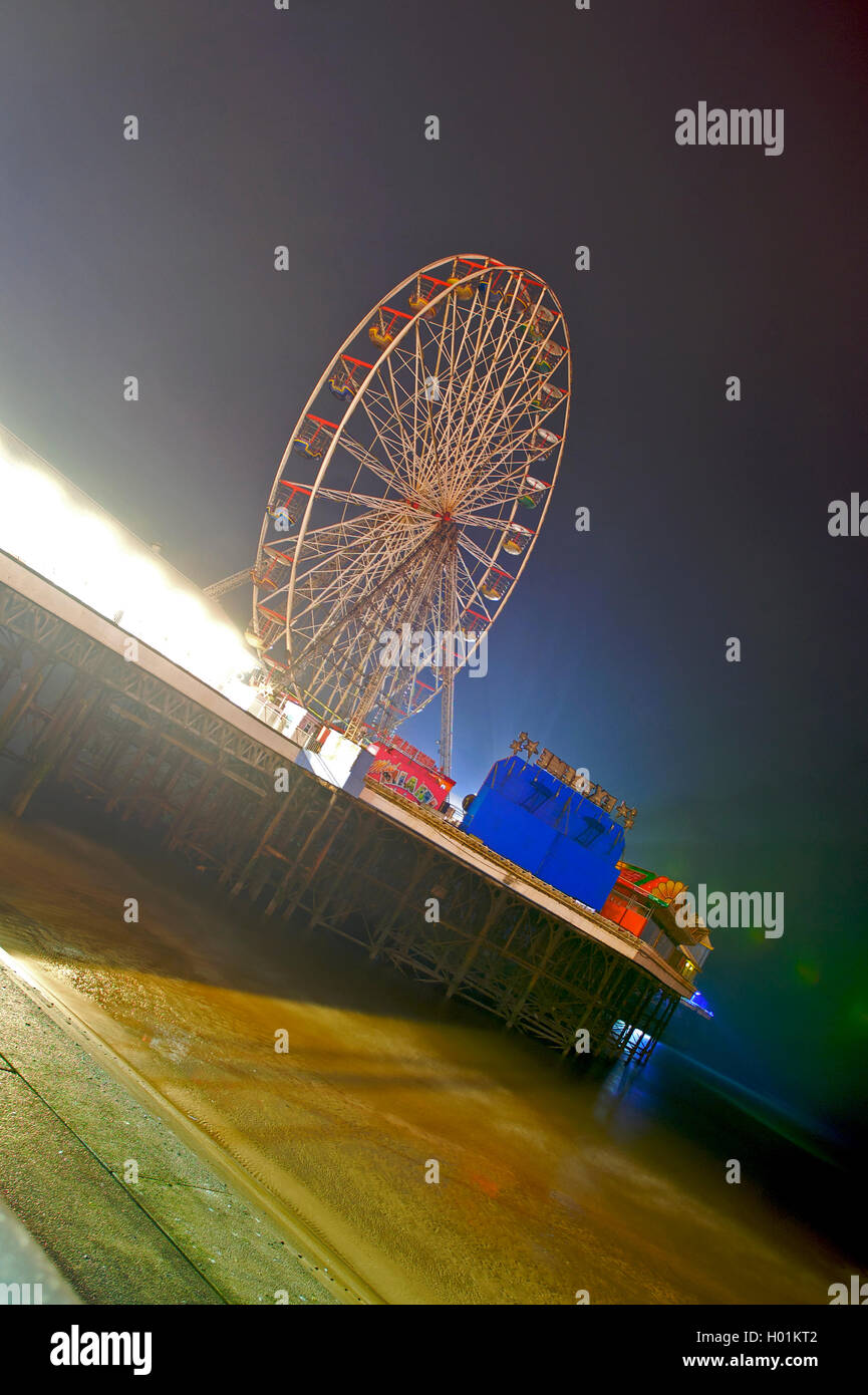 Riesenrad am zentralen Pier Blackpool Stockfoto