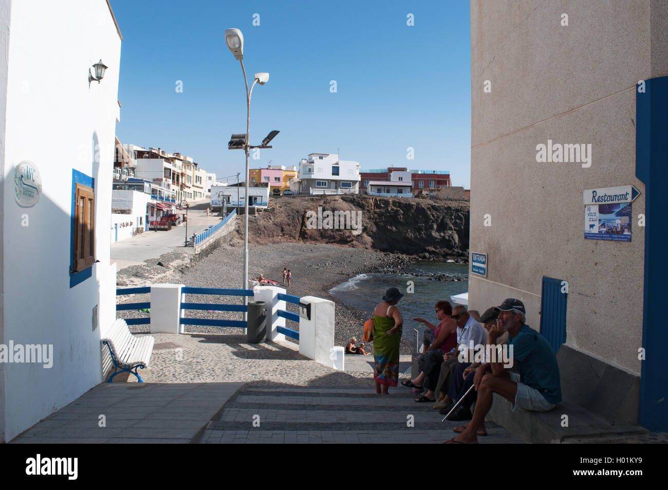 Fuerteventura, Kanarische Inseln, Nordafrika, Spanien: Die Gassen der nordwestlichen Fischerdorf El Cotillo Stockfoto