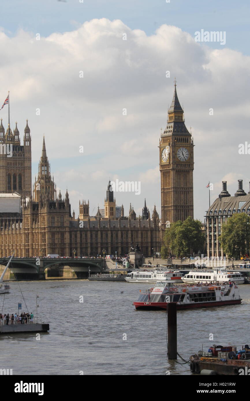 Tourist, Elizabeth Turm Big Ben, London, Sightseeing, Glocke, Uhr, Themse, clock Tower, Westminster, Austritt, Kapital Stockfoto