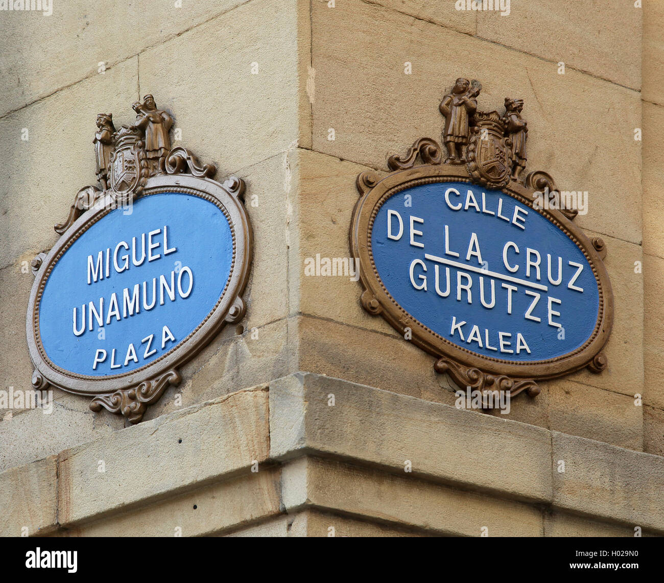 Straßenschild in der Altstadt Casco Viejo von Bilbao baskischen Land Spanien Europa Stockfoto