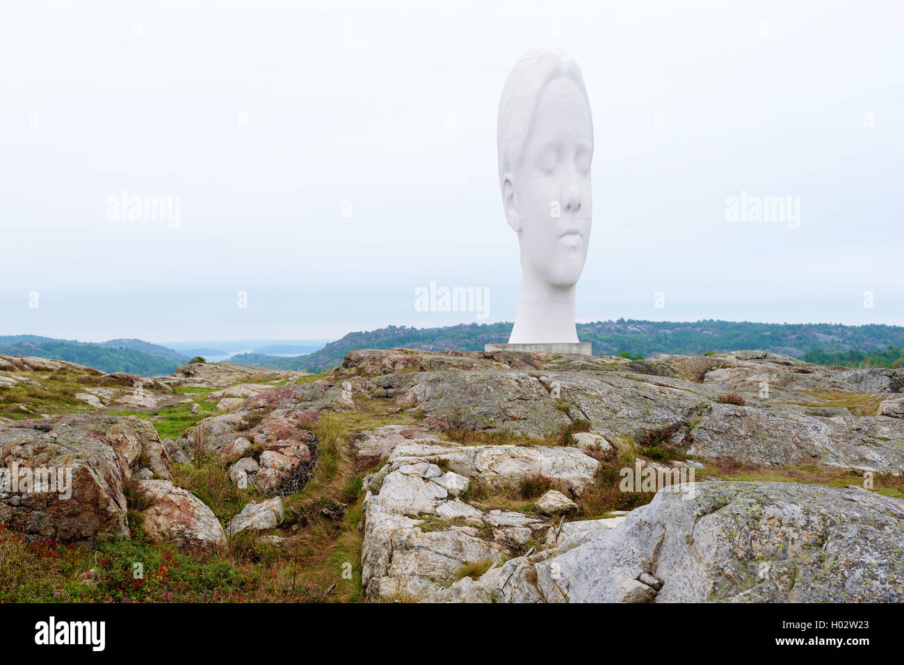 Pilane, Schweden - 9. September 2016: Ökologische Dokumentarfilm des öffentlichen Charakters und der Umgebung in der Nähe der weiße Marmor Frau Stockfoto