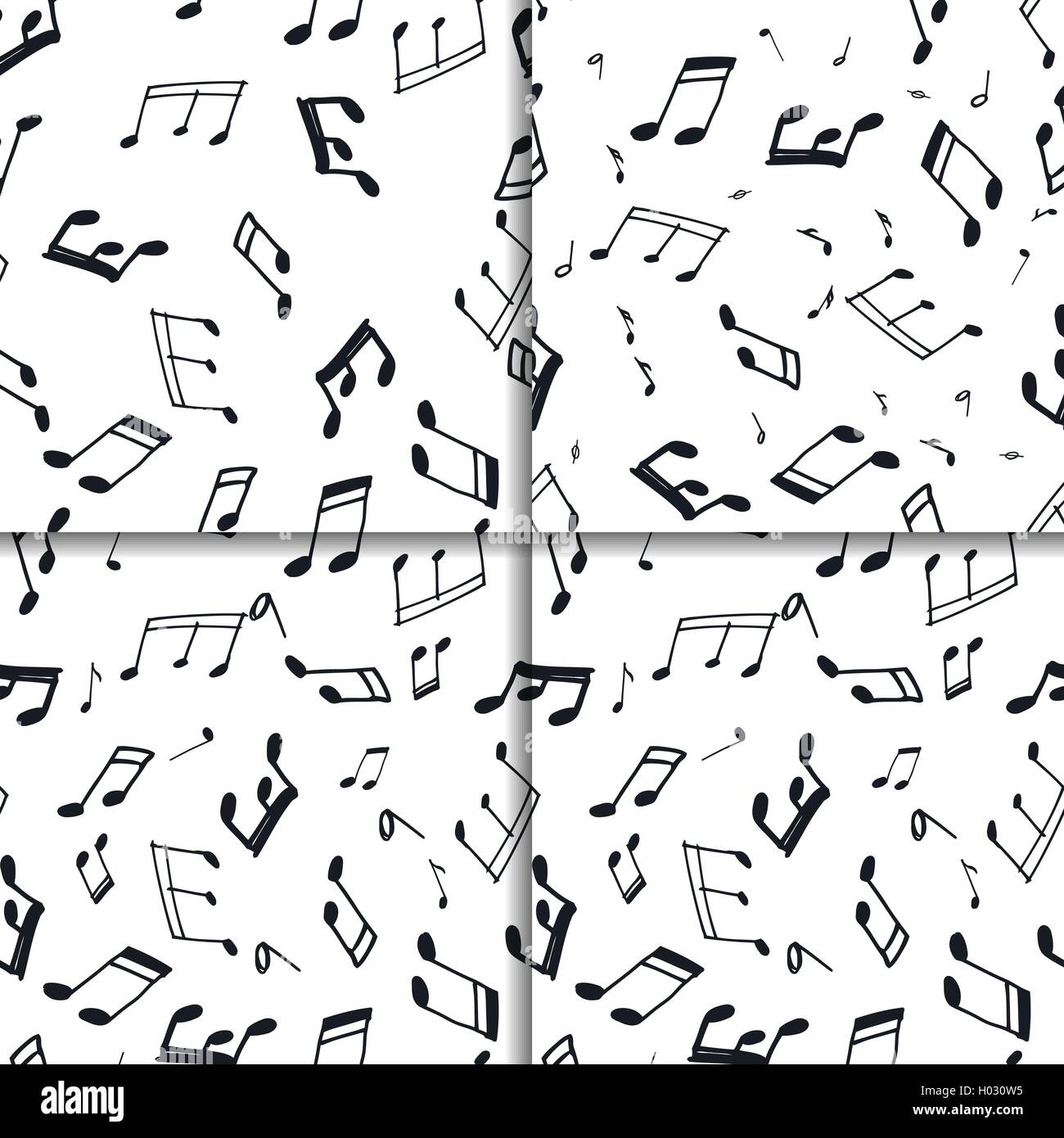 Musik Noten Musterdesign Satz Stock Vektor