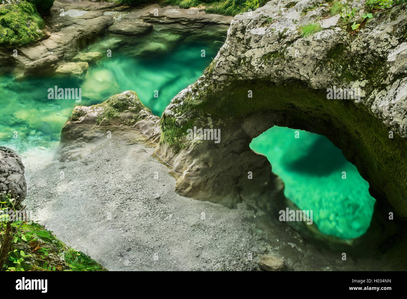 Little Elephant Rock in Mostnica Schlucht in der Nähe von Bohinj, Slowenien Stockfoto