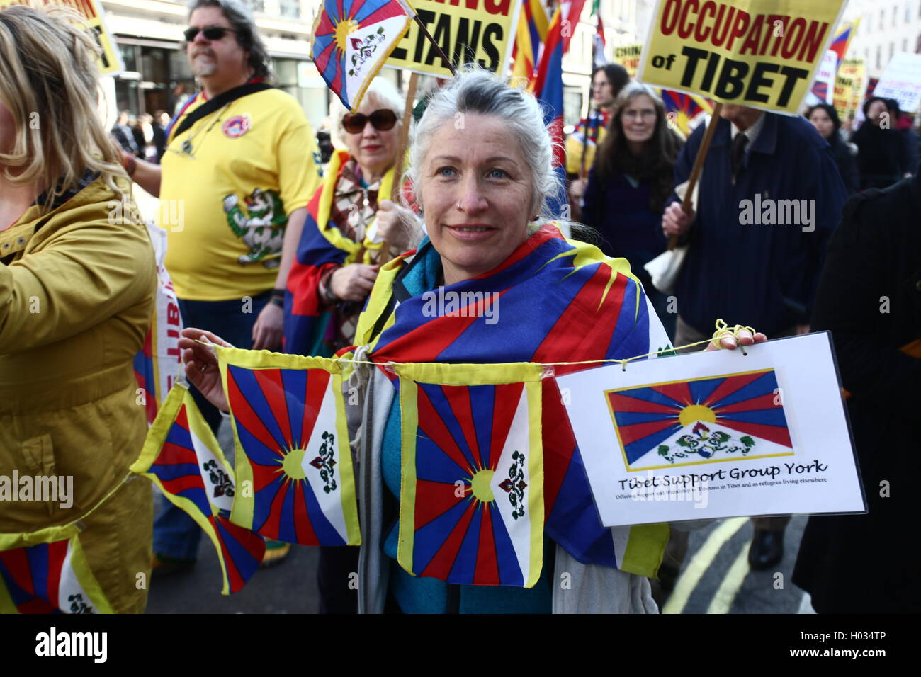 Demonstration für freies Tibet, London, UK Stockfoto
