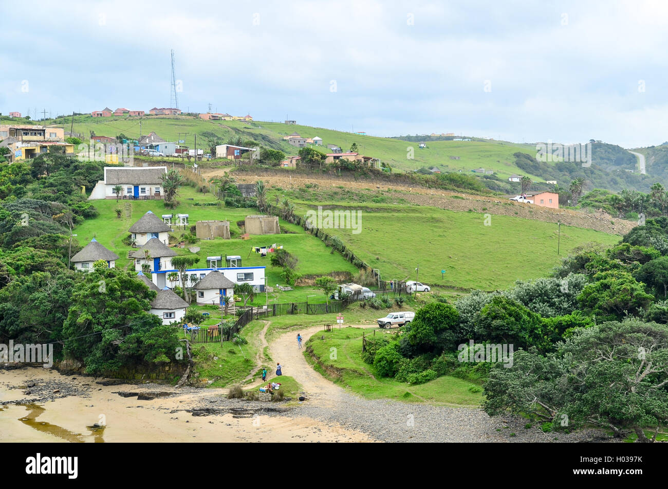 Landschaft der Provinz Eastern Cape in der Nähe von Coffee Bay, Südafrika Stockfoto