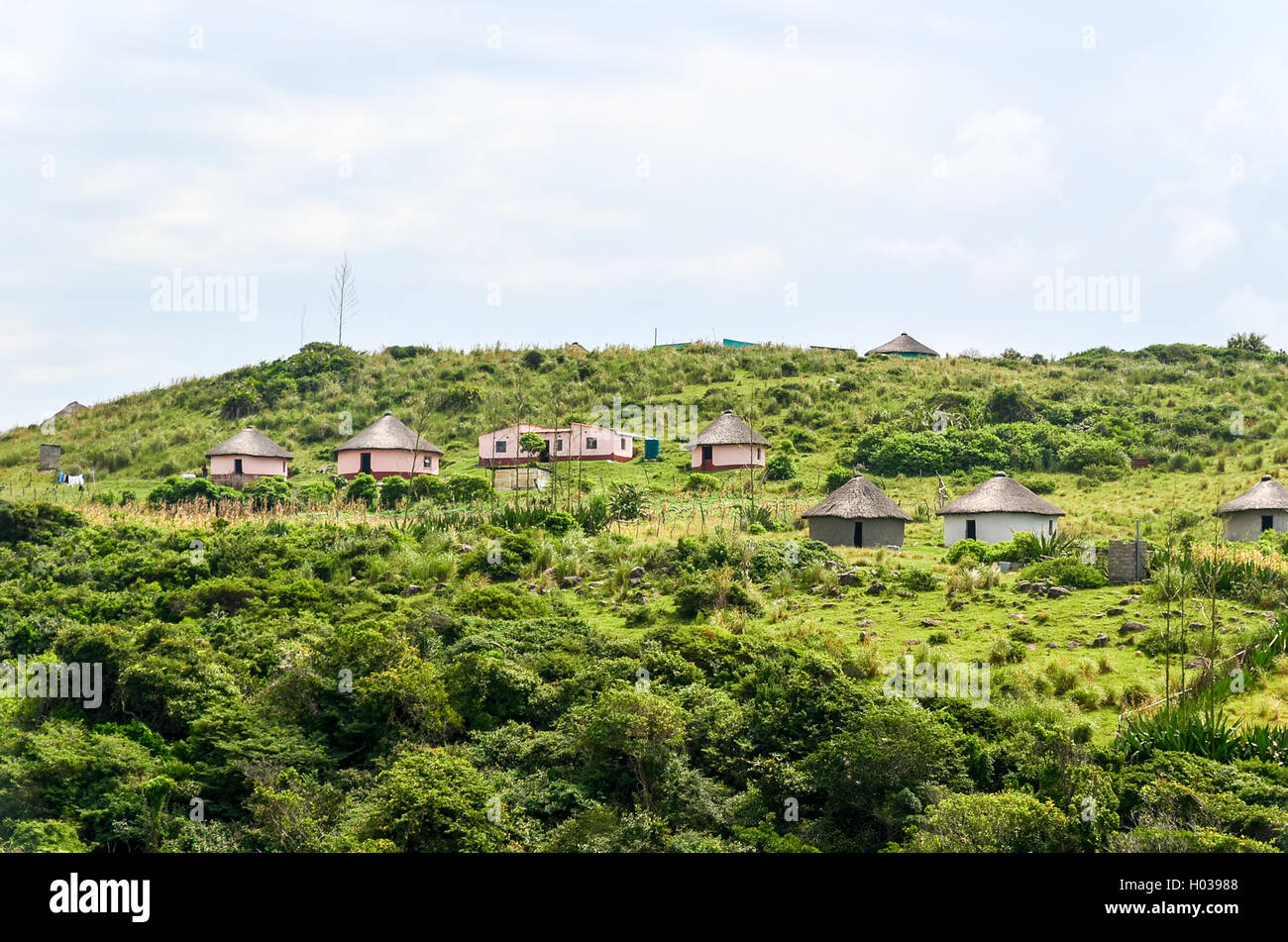 Landschaft der Provinz Eastern Cape in der Nähe von Coffee Bay, Südafrika Stockfoto