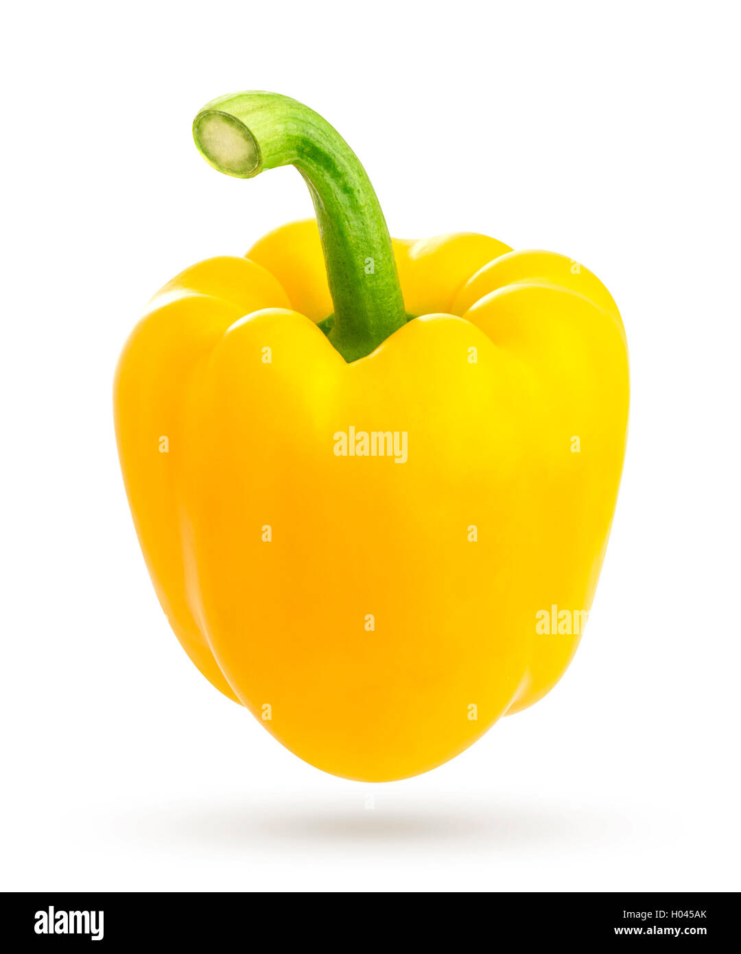 Gelbe Paprika isoliert auf weißem Hintergrund mit Beschneidungspfad Stockfoto
