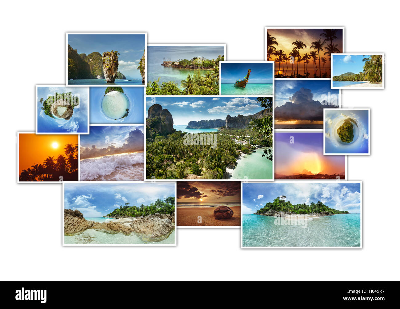 Tropic Fotos Collage. Foto-Album-Konzept Stockfoto