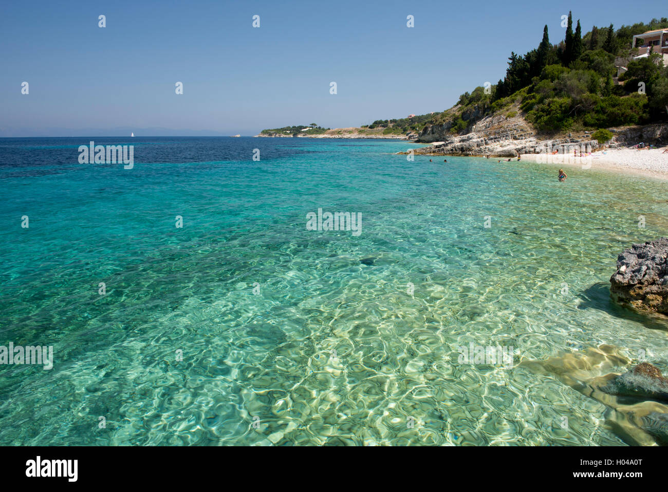 Kloni Gouli Strand auf der Insel Paxos, die Ionischen Inseln, die griechischen Inseln, Griechenland, Europa Stockfoto