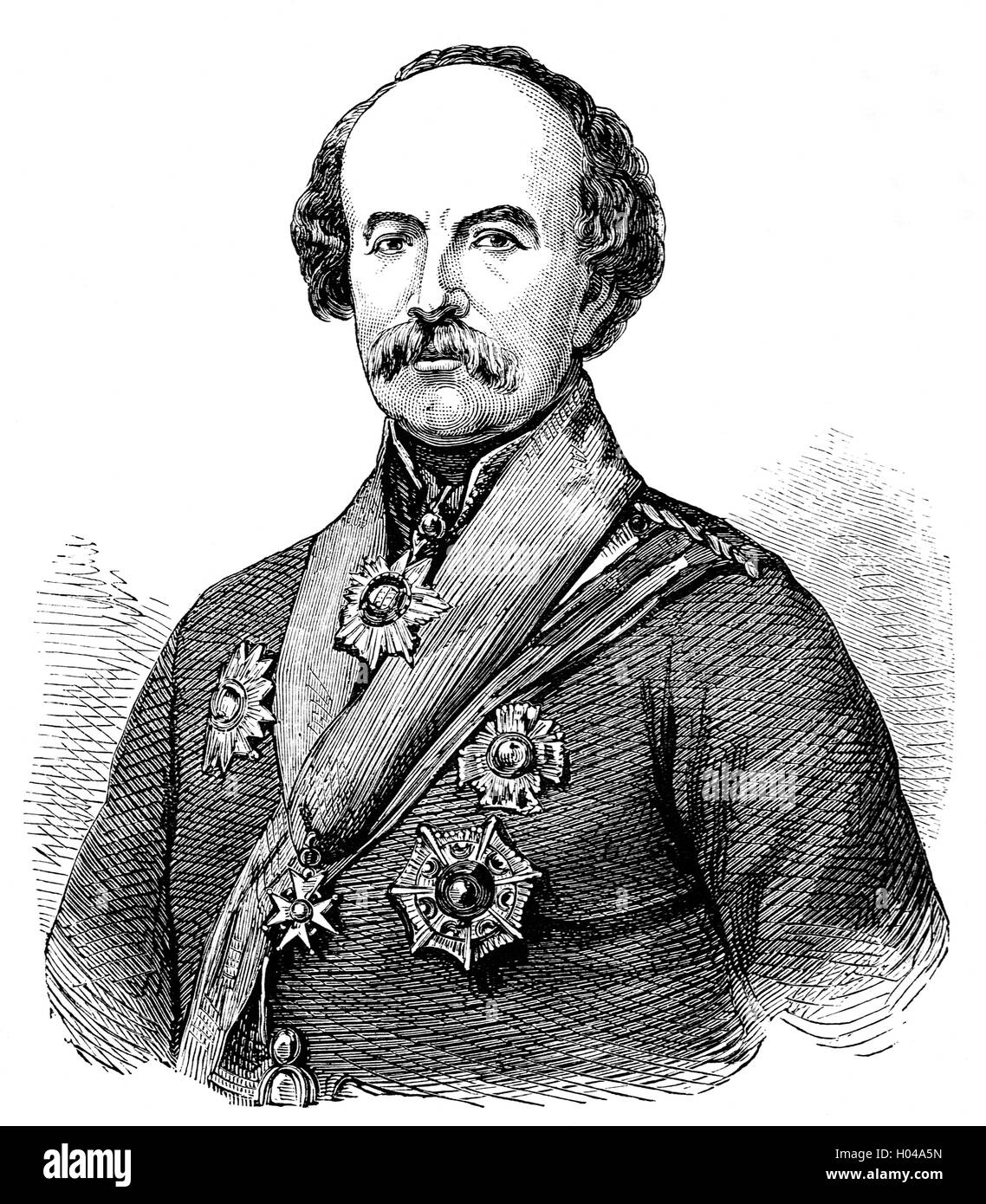 General Sir William Fenwick Williams, 1. Baronet von Kars (1800 – 1883) war ein Nova-ölnordgesellschaften. Er und andere britische Offiziere inspiriert schlecht ausgestattet, türkische Soldaten, russische Angriffe von General Murav'ev auf der belagerten Stadt Kars während des Krimkrieges für drei Monate abzuwehren. 6.000 russischen Verluste verursacht, sondern wurden gezwungen, um zu ihren eigenen Bedingungen durch Hunger, Krankheit und Mangel an Munition zu übergeben. Stockfoto