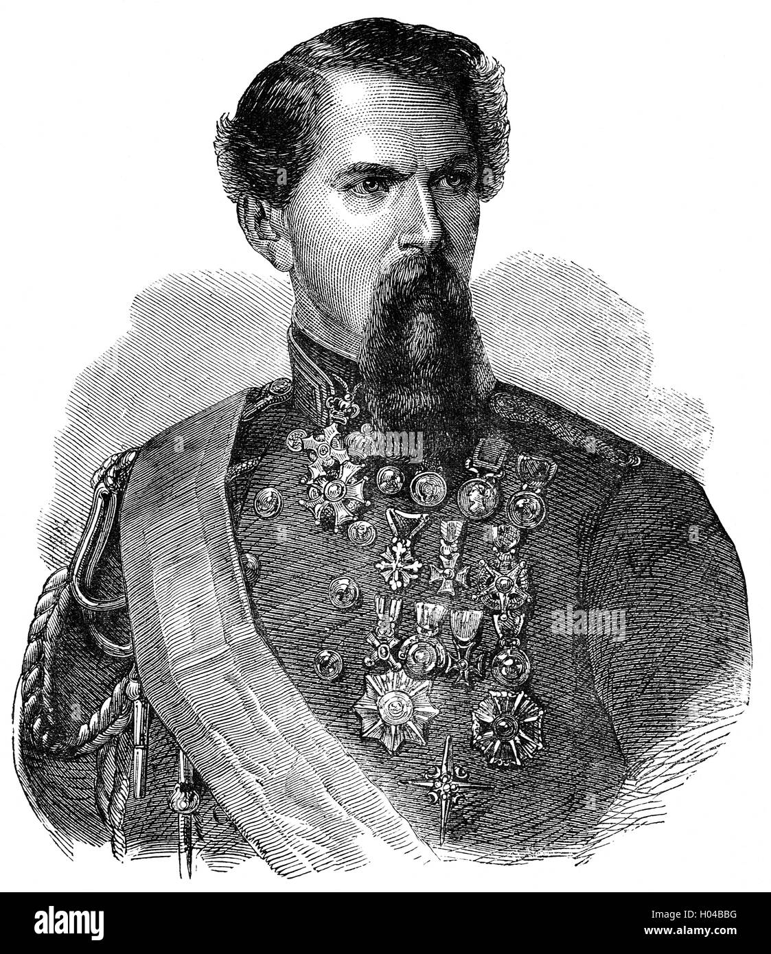 Enrico Cialdini, war Duca di Gaeta (1811 – 1892), ein italienischer Politiker, Diplomat und Politiker.  Im Jahre 1860 er überfallen die Marche, gewann die Schlacht von Castelfidardo, nahm der Ancona und anschließend leitete die Belagerung von Gaeta Stockfoto