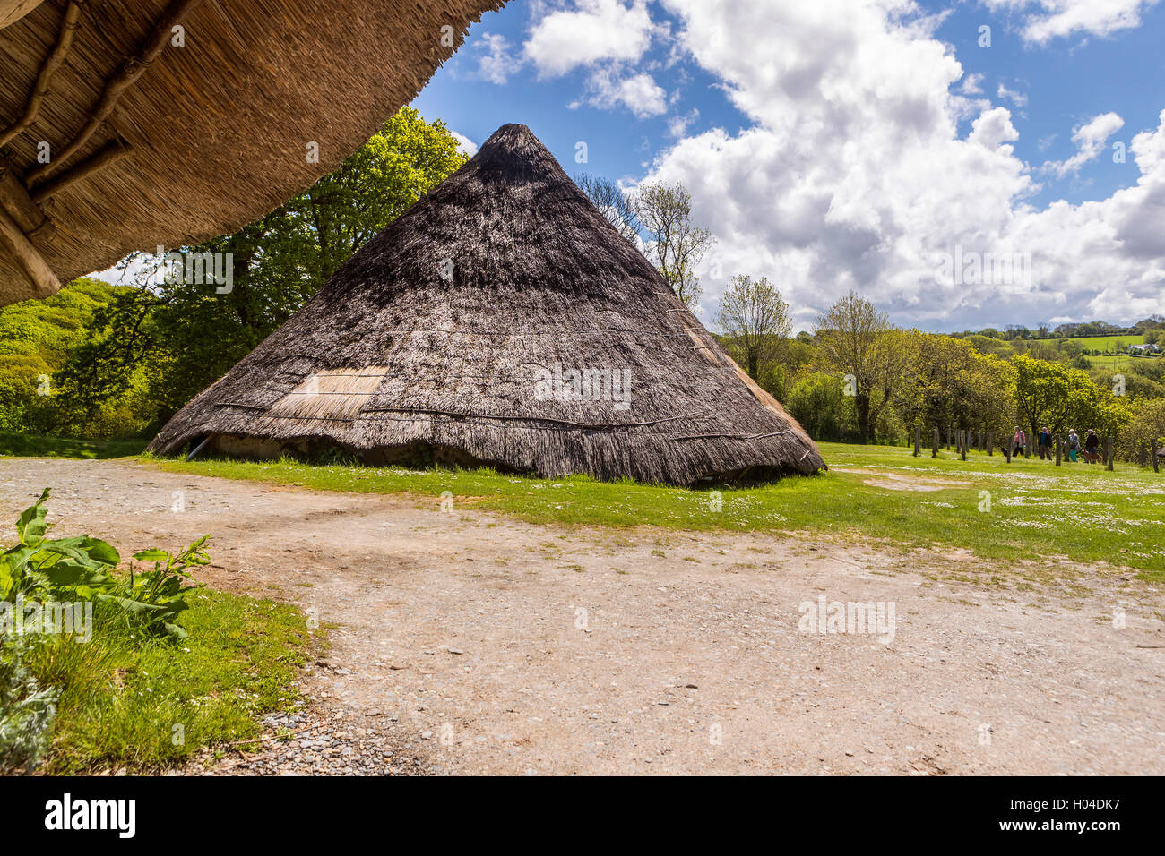 Castell Henllys ein Eisenzeitdorf, Pembrokeshire Coast National Park, Pembrokeshire, Wales, Vereinigtes Königreich, Europa. Stockfoto