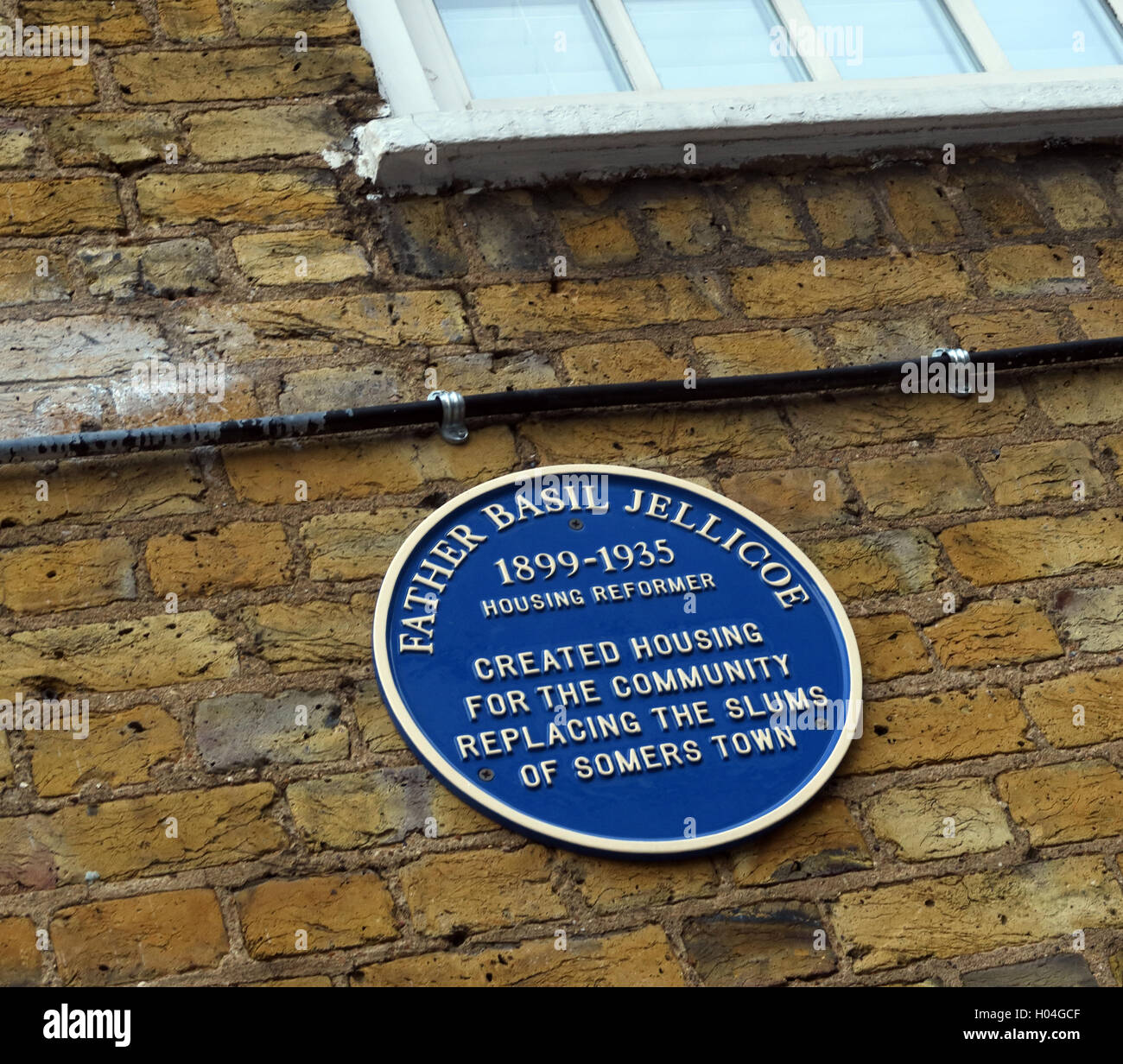 Somers Town, Euston, Vater Basil Jellicoe Denkmal Stockfoto