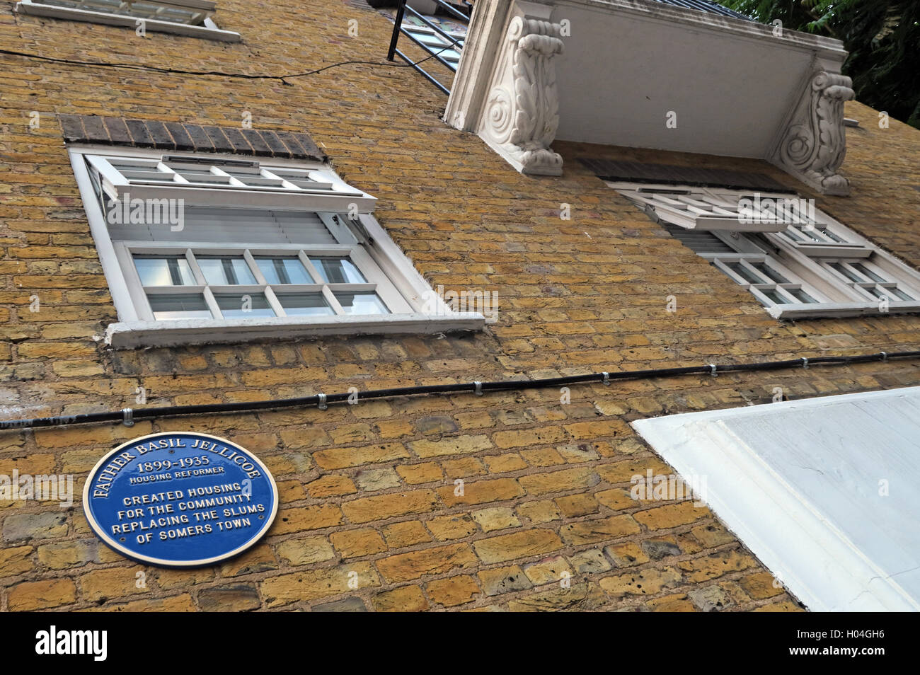Somers Town, Euston, Vater Basil Jellicoe Denkmal Stockfoto
