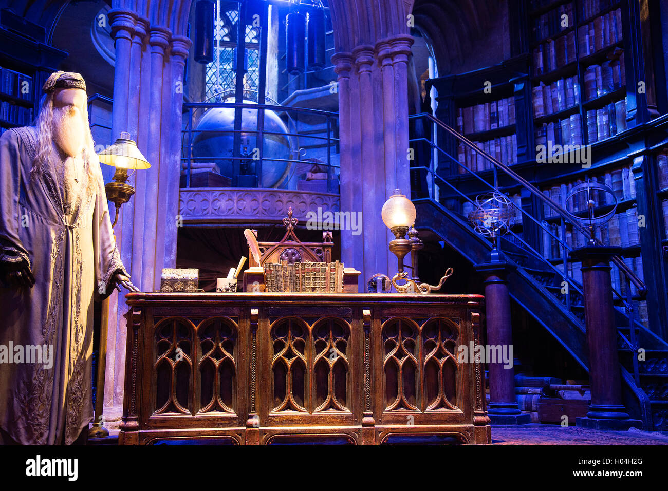Albus Dumbledore Büro, Warner Brothers Studiotour, The Making of Harry Potter, London Stockfoto