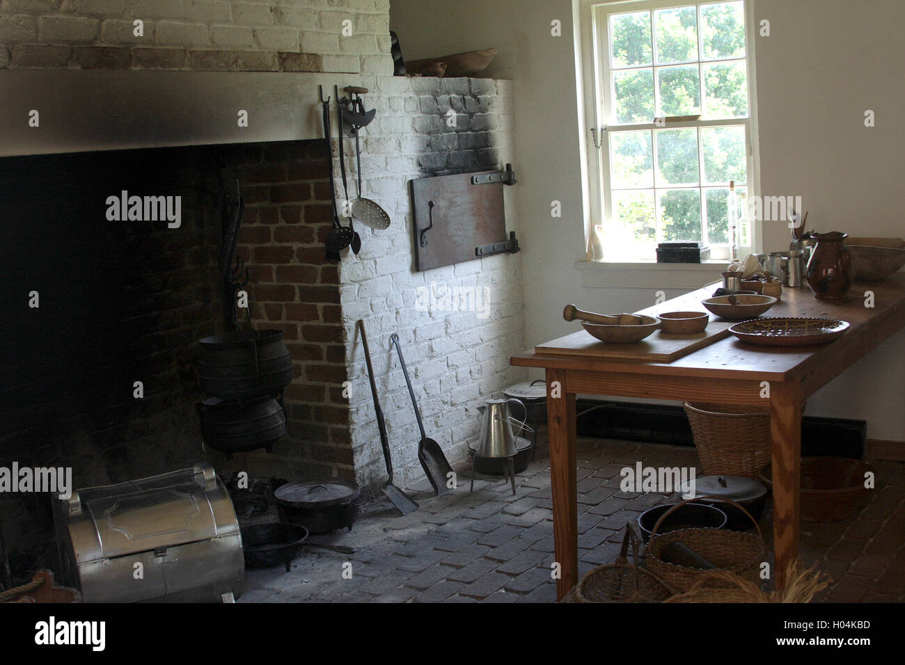 Lynchburg, Virginia, USA. Küche am Point of Honor, historisches Haus aus dem Jahr 1815. Stockfoto